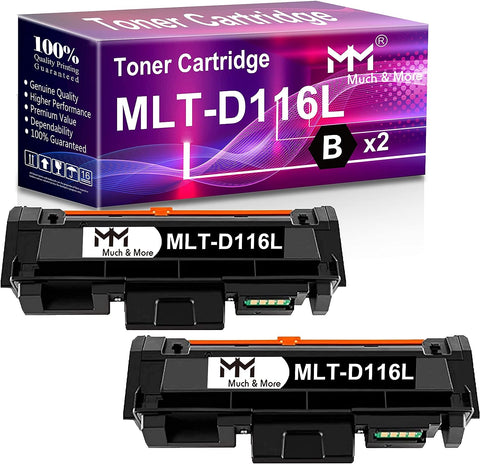 MM MUCH & MORE Compatible Toner Cartridge Replacement for Samsung 116L MLT-D116L D116L MLTD116L to use for SL-M2625D SL-M2825DW SL-M2835DW (2 Black)