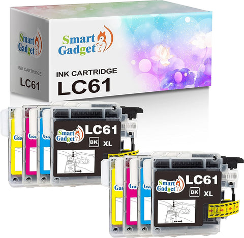 Smart Gadget Compatible Ink Cartridge Replacement LC-65 LC61 LC 61 | Use with MFC-5490CN MFC-6890CDW MFC-495CW MFC-490CW MFC-6490CW MFC-J615W MFC-5895CW Printers | Multicolor 8_Pack