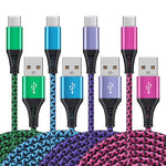 [4Pack/6FT] USB Type C to USB A Cable, 3A Fast Charging Long Android USBC Phone Power Charger Braided Cord for Samsung Galaxy S23 Ultra S22 S21 S20 A13 A53 S10 Note 20 10 9 Moto Android Type-C Cables