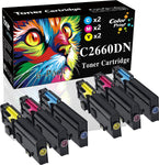 ColorPrint Compatible 2660dn Toner Cartridge Replacement for Dell C2660DN 2660 C2665dnf 2665dnf C2660 593-BBBT 593-BBBS 593-BBBR Printer (6-Pack, 2 Cyan, 2 Magenta 2 Yellow)