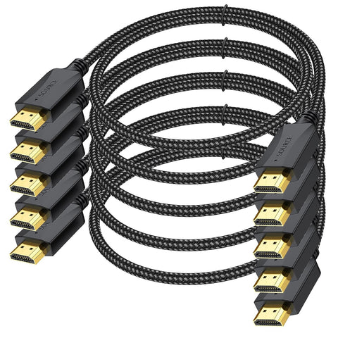 UV-CABLE HDMI Cables 3.3 Feet 5 Pack, Thin 4K HDMI 3.3FT Cables Braided- High Speed HDMI 2.0 Cord Male to Male Flexible with 4K@60hz HDR 3D HDCP 2.2 | for Laptop, Monitor, PS4/5 Xbox, & More-1 Meter