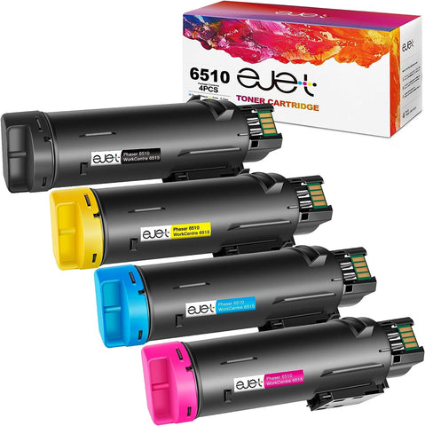 ejet Phaser 6510/ Workcentre 6515 High Capacity Toner Cartridge (5500 Pages) Compatible Replacement for Xerox Phaser 6510 WorkCentre 6515 Printer (1 Black, 1 Cyan, 1 Magenta, 1 Yellow, 4-Pack)