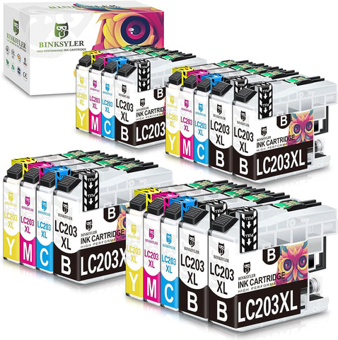 BINKSYLER Compatible LC203 XL Ink Cartridge Replacement for Brother LC203 LC201 LC203XL LC201XL work with Brother MFC-J460DW J480DW J485DW J680DW J880DW J885DW MFC-J4320DW J4420DW(6B,4C,4M,4Y)18-Pack