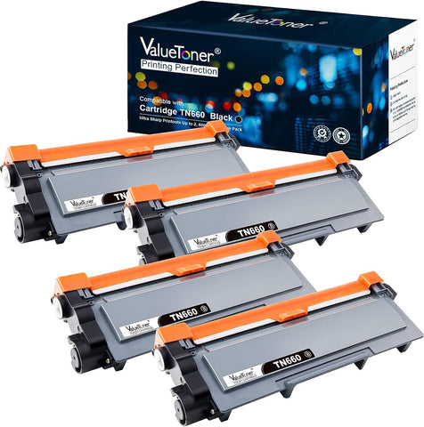 Valuetoner TN660 Toner Cartridge Compatible Replacement for Brother TN660 TN-660 TN630 TN-630 for HL-L2300D HL-L2320D HL-L2340DW HL-L2360DW MFC-L2720DW MFC-L2740DW DCP-L2540DW Printer (Black, 4 Pack)