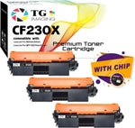 3xBlack TG Imaging 3-Pack Compatible HP30X Toner Cartridge Replacement for HP CF230X Black Toner Cartridge HP30X HP30A CF230A (Toner Only) Supper High Yield for Pro M203dw M227d M278 Toner Printer