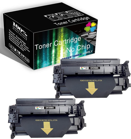 (DIY Chip) Green Toner Supply Compatible CF258A HP 58A Toner Cartridge 258 | 58 Replacement for HP Laser-Jet Pro M404 M404dw MFP M428 M428fdw Printer