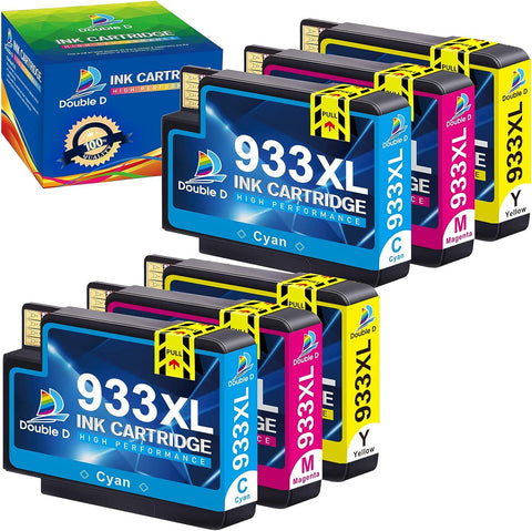 DOUBLE D Compatible Ink Cartridge Replacement for HP 933XL 933XL 932 XL 933 High Yield to use with Officejet 6100 6600 6700 7110 7510 7610 7612 7620 (2Cyan,2Magenta,2Yellow, 6 Combo Pack)