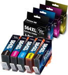 EASYPRINT Compatible 564XL Ink Cartridges 564 for HP DeskJet 3520 Officejet 4620 Photosmart D5520 D6510 D6515 D6520 B109a B110a B210A (Total 5-Pack, 1 BK, 1 Cyan, 1 Magenta, 1 Yellow, 1 Photo Black)