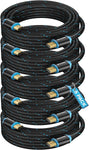 HDMI Cable 4K Ultra HD 12 Foot (5 Pack) Nylon Braided HDMI 2.0 Cable, High Speed 18Gbps 4K@60Hz HDR, 3D, 2160p, 1080p, HDCP 2.2, ARC, HDMI Cables for Monitors, HDTV