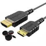 Ultra Thin Mini HDMI to HDMI Cable,Hyper Slim hdmi Cable,Extreme Flexible hdmi,4K for Sony HDR-XR50,Nikon Z6 Canon EOS RP/R/7D/Mark III/ XA40,Lenovo Thinkpad Yoga, Super Thinest Canon hdmi Cable(2ft)