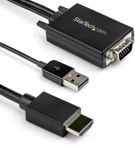 StarTech.com 3m VGA to HDMI Converter Cable with USB Audio Support & Power - Analog to Digital Video Adapter Cable to connect a VGA PC to HDMI Display - 1080p Male to Male Monitor Cable (VGA2HDMM3M)