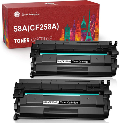 58A CF258A Toner Cartridge (No Chip) Replacement for HP 58A CF258A 58X CF258X for HP M404n M404dn M404dw M404 MFP M428fdw M428fdn M428dw M428 M304 Toner Printer (Black, 2 Pack)