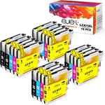 ejet LC61 LC-61 Compatible Ink Cartridges 18 Pack High Yield Ink Replacement for Brother LC61 Ink Cartridges for MFC Series: 490CW 495CW 6490CW 5890CN J140W (6 Black, 4 Cyan, 4 Magenta, 4 Yellow)