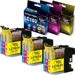 EASYPRINT Compatible LC103XL LC-103XL Ink Cartridges 103XL Used for MFC-J4410DW J4510DW J4610DW J4710DW J6520DW J6720DW J875DW J245 J450DW, (3X Cyan, 3X Magenta, 3X Yellow, Total 9-Pack)