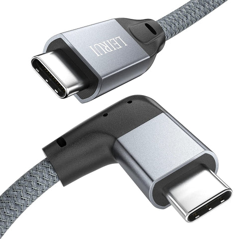 90 Degree USB C to USB C Cable, Right Angle 100W PD USB C 3.2 Cable 20Gbps Data Transfer, 4K Video Output with E-Marker for Thunderbolt 3/4, MacBook Pro, iPad Pro, Galaxy S20, Pixel, Switch (3.3 Feet)