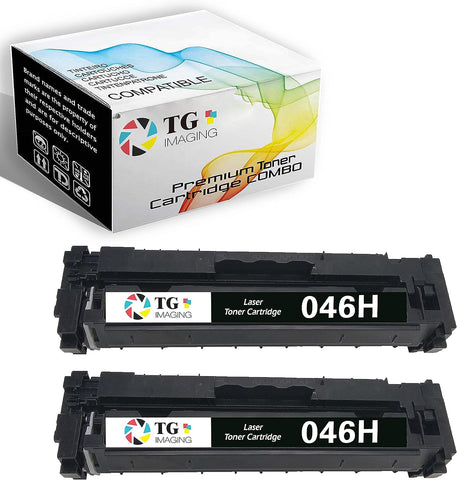 TG Imaging (Black Only) Replacement for Canon 046H Toner Cartridge 046HBK CRG-046H 2xBlack for Color ImageCLASS MF731Cdw MF735Cdw LBP654Cdw MF733Cdw Toner Printer