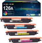 4-Pack Compatible for HP 126A Black,Cyan, Magenta, Yellow Toner Cartridges Replacement for HP Laserjet Pro 100 Color MFP M175nw,cp1025nw ,M275 Printer