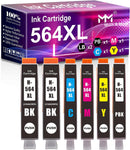 Much&More Compatible Ink Cartridge Replacement for HP 564XL 564 XL Used for Photosmart 6510 6515 B8550 C309 C309g C410 D5460 Officejet 4610 4622 Deskjet 3521 3526 (6-Pack, 2BK + PBK + C + M + Y)