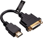 HDMI (M) to DVI-D (F) Lead Adapter (DVI-D Dual Link 24+1) DVI Female to HDMI Male Adaptor with Gold-Plated Connector 1080P Full HD Converter 15cm