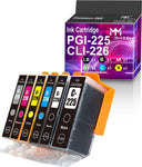 MM MUCH & MORE Compatible Ink Cartridge Replacement for Canon PGI-225 CLI-226 PGI225 CLI226 use with MG6220 MG6120 MG8220 MG8120 MG8120B (Large Black, Small Black, Cyan, Magenta, Yellow, Gray) 6 Pack