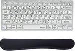 Alovexiong Spanish Computer Keyboard for Elderly, Bluetooth Keyboard Wireless Keyboard with Wrist Rest Pad, High Contrast Black and White Keys, for Visually Impaired, Beginners, Seniors