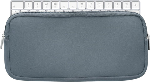 kwmobile Neoprene Case Compatible with Apple Magic Keyboard - Case for Keyboard Soft Travel Sleeve - Blue Grey