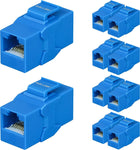 iwillink Cat6 RJ45 Keystone Jack Coupler, Female to Female UTP Keystone Inline Coupler, 10-Pack Blue