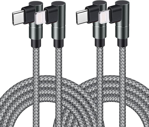 USB C to Lightning Cable 10FT MFi Certified 90 Degree iPhone Fast Charger Nylon Braided Extra Long Charging Cord Compatible with iPhone 13/13 Pro Max/13 Mini/12/11/XS/XR/8/iPad 8th