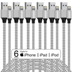 [Apple MFi Certified] 6Pack[3/3/6/6/6/10ft] iPhone Charger Lightning Cable Compatible iPhone 14ProMax/14Pro/14/14Plus/13Pro/13/12Pro/12/11 and More-Silver&White