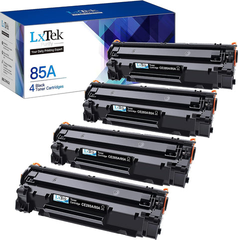 LxTekPurify Compatible Toner Cartridge Replacement for HP 85A CE285A Compatible with Laserjet Pro P1102w MFP P1109w M1212nf M1217nfw P1102 P1100 M1132 M1210 1102w Printers (Black, 4 Pack)