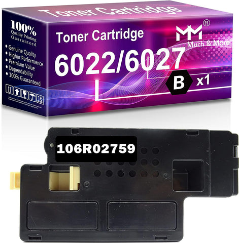 MM MUCH & MORE Compatible Toner Cartridge Replacement for Xerox WorkCentre 6025 6027 Xerox Phaser 6020 6022 (1 x Black 106R02759, High Yield)