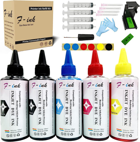 F-ink 5 Bottles Ink and Refill Kits Compatible for Canon Ink Cartridges 275 276 260 261 245 246 PG-275XL CL 276XL PG-260XL CL-261XL PG-245XL CL-246XL