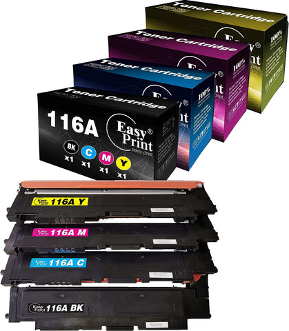 EASYPRINT (BCMY) Compatible 116 Toner Cartridge Replacement for HP 116A Used for Color Laser MFP 179Fnw, 178nw, 179fwg; 150a 150nw 150 Series Printer, (Total 4-Pack, W2060A W2061A W2062A W2063A)