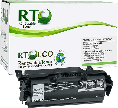 Renewable Toner Compatible High Yield Toner Cartridge Replacement for Lexmark T650H04A T650H T Series T650 T652 T654 T656 TS656