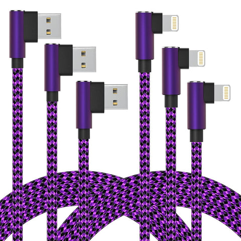 iPhone Charger 10ft,3-Pack 10 Foot Extra Long Lightning Cable, MFi-Certified Apple Charging & Syncing Cords Compatible with iPhone 14/13/12/11/XS/XR/X/8/8Plus/7/7Plus/6/6S Plus/SE/5/iPad(Purple, 10FT)