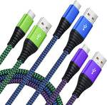 Costyle USB Type C Cable 3 Pack, 10ft Long USB C 3A Fast Charging Cable Braided Type C Cord Compatible Samsung Galaxy S10 S9+ S8, Note 8 9 10+, L G V20/V30/V40, Pixel 3 2, Switch- Green Blue Purple