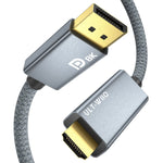 ULT-WIIQ 8K DisplayPort to HDMI Cable 6.6ft, DP 1.4 to HDMI 2.1 Video Cable, Support 8K, 4K@120Hz/144Hz, 2K@240Hz, Dynamic HDR, Dolby Vision, HDCP 2.3, DSC 1.2a for PC, HP, DELL, AMD, NVIDIA Graphics