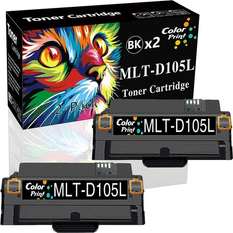 ColorPrint Compatible MLT-D105L Toner Cartridge Replacement for Samsung 105L MLTD105L MLT D105L for SCX-4623F SCX-4623FW ML-1915 ML-1910 ML-2525W ML-2525 SF-650P Printer (2-Pack,High-Yield Black)