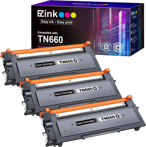 E-Z Ink (TM Compatible Toner Cartridge Replacement for Brother TN660 TN-660 TN630 High Yield to use with HL-L2300D HL-L2380DW HL-L2320D DCP-L2540DW HL-L2340DW HL-L2360DW MFC-L2720DW Printer (3 Black)