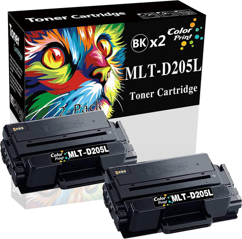 2-Pack of BlackColorPrint Compatible MLTD205L Toner Cartridge Replacement for Samsung MLT-D205L D205L 205L Work with ML-3312ND ML-3312DW ML-3712ND SCX-4835FD SCX-4835FR SCX-5339FR SCX-5739FW Printer