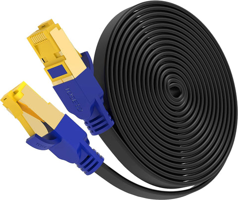 Cat8 Ethernet Cables, TOSETO Heavy Duty High Speed Flat Cat8 Network Cord Long LAN Cable