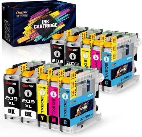 ONEINK Compatible Ink Cartridges Replacement for Brother LC203 XL LC203XL LC201 XL LC201XL for Brother MFC-J480DW J485DW J680DW J885DW J4420DW J4620DW J5620DW Printer, 10 Packs (4BK/2C/2M/2Y)