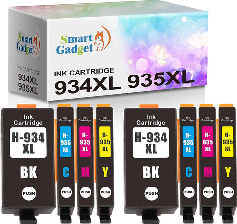 Smart Gadget Compatible Ink Cartridge Replacement 934XL 935XL 934 935 High Yield Color | Use with Office-Jet Pro 6835 6812 6815 6830 6230 6820 6220 Printers | Multicolor 8_Pack