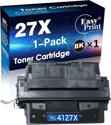 EASYPRINT Single Black Pack (10,000 Pages) Compatible 27X Toner Cartridge Replacement for HP C4127x 4127x Used for 4000/ 4000N/ 4000T/ 4050/ 4050N Printer