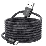 Ruaeoda Long Micro USB Cable Android Charger 25ft with Gold-Plated PS4 Charger Cable - High Speed 2.0 USB A Male to Micro USB Nylon Braided Cable for Android Phone Charger Cable