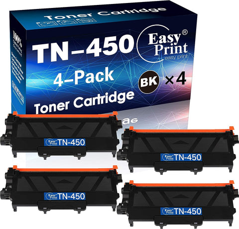 EASYPRINT (4 Pack) Compatible TN450 TN-450 Toner Cartridges Use for DCP-7065DN/ MFC 7360N/ 7860DW/ 7460DN/ 7240/ HL-2270DW/ IntelliFax 2840/2940