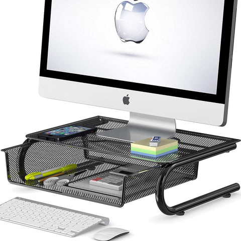 SimpleHouseware Mesh Monitor Riser with Drawer