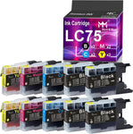 MM MUCH & MORE Compatible Ink Cartridge Replacement for Brother LC75 LC-75 LC 75 to use for MFC-J6510DW J6710DW J6910DW J280W J425W J5910DW J825DW (10-Pack, 4 Black, 2 Cyan, 2 Magenta, 2 Yellow)