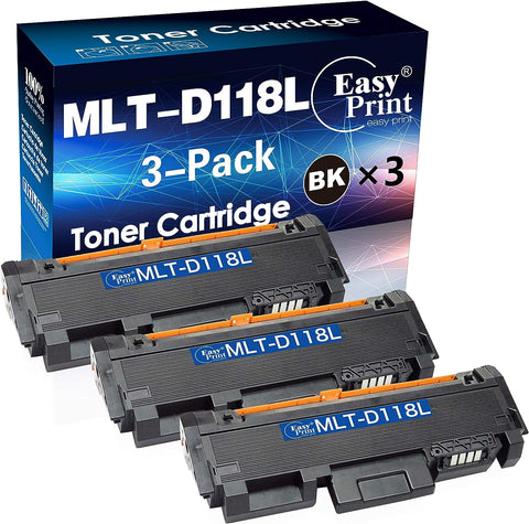 EASYPRINT (3X Black Pack) Compatible 118L MLT-D118L Toner Cartridge D118L Used for Samsung Xpress M3065FW, Xpress M3015DW Printer