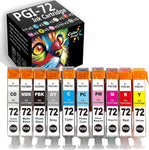 10-Pack ColorPrint Compatible PGI72 Ink Cartridge Replacement for Canon PGI-72 PGI 72 Work with PIXMA Pro-10 Pro 10 Pro10S PRO-10S Pro 10 Laser Printer (PBK, MBK, C, M, Y, PC, PM, R, GY, CO, 1 Set)